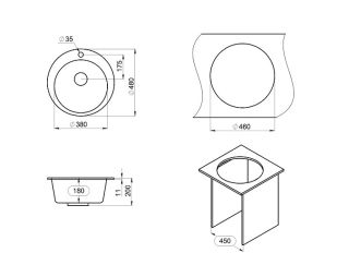 Мойка кухонная Granula 4801, ЧЁРНЫЙ